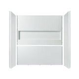 New England Home Goods 60” x 32” Four-Piece Direct-to-Stud Alcove Tub Surround with Left-Drain Hole Soaking Bathtub Combo in White