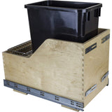 Hardware Resources CDM-WBMS35B Single 35 Quart Bottom-Mount Soft-close Trashcan Pullout for Door Mounting, Includes Black Can