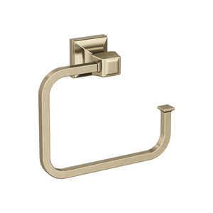 Amerock BH36022BBZ Golden Champagne Towel Ring 5-3/4 in (146 mm) Length Towel Holder Mulholland Hand Towel Holder for Bathroom Wall Small Kitchen Towel Holder Bath Accessories