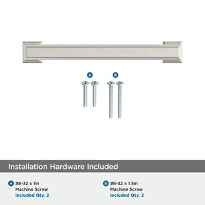 Amerock Cabinet Pull Satin Nickel 5-1/16 inch (128 mm) Center-to-Center Appoint 1 Pack Drawer Pull Cabinet Handle Cabinet Hardware