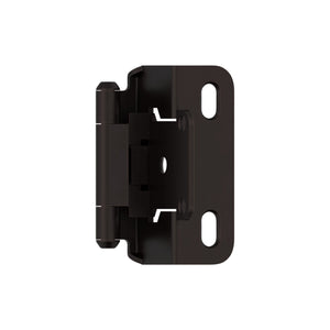 Amerock Cabinet Hinge 1/2 inch (13 mm) Overlay Hinge Oil Rubbed Bronze 2 Pack Self-Closing Hinge Partial Wrap Hinge Cabinet Door Hinge