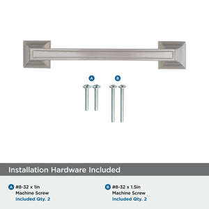 Amerock Cabinet Pull Satin Nickel 3-3/4 inch (96 mm) Center to Center Mulholland 1 Pack Drawer Pull Drawer Handle Cabinet Hardware