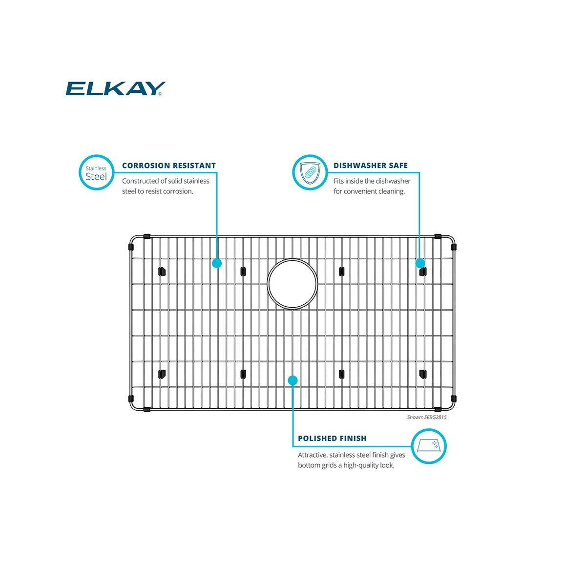 Elkay LKOBG3016RSS Bottom Grid, Stainless Steel