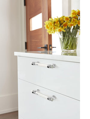 Amerock Cabinet Pull Clear/Polished Chrome 5-1/16 inch (128 mm) Center to Center Glacio 1 Pack Drawer Pull Drawer Handle Cabinet Hardware