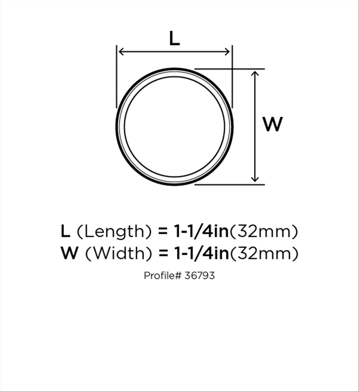 Amerock Cabinet Knob Matte Black 1-1/4 inch (32 mm) Diameter Renown 1 Pack Drawer Knob Cabinet Hardware