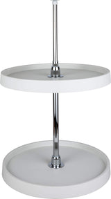 Hardware Resources PLSMR28 28" Round Two-Shelf Plastic Lazy Susan Set with Chrome Hubs