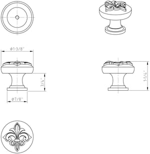 Jeffrey Alexander 218ABSB 1-3/8" Diameter Antique Brushed Satin Brass Lafayette Cabinet Knob