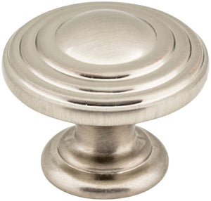 Jeffrey Alexander 137SN 1-1/4" Diameter Satin Nickel Stacked Bremen 2 Cabinet Knob