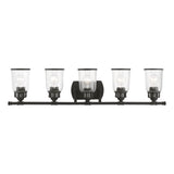 Livex Lighting 10515-05 Contemporary Modern Five Light Bath Vanity from Lawrenceville Collection Finish, Medium, Polished Chrome