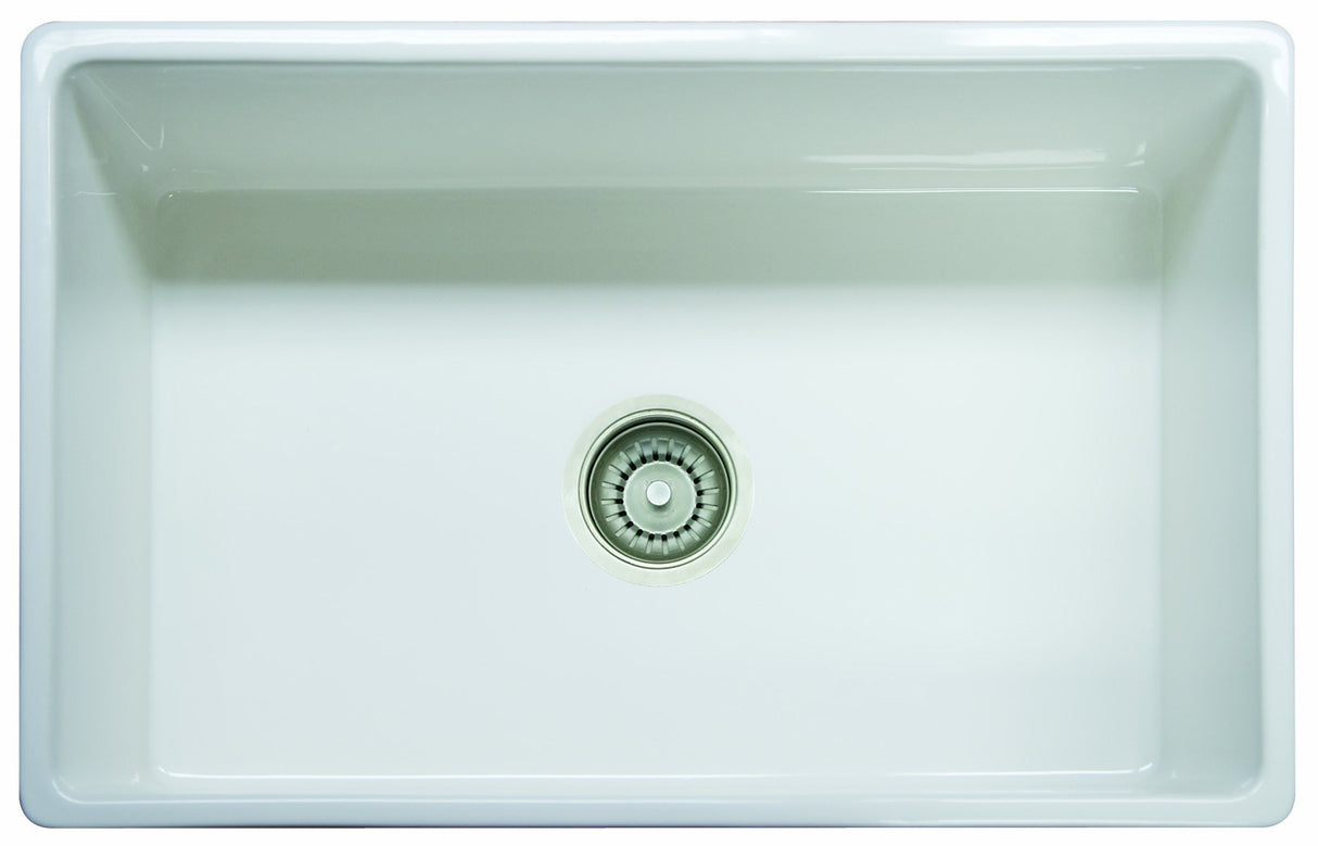 FRANKE FHK710-30WH Farm House 30-in. x 20-in. White Apron Front Single Bowl Fireclay Kitchen Sink - FHK710-30WH In White