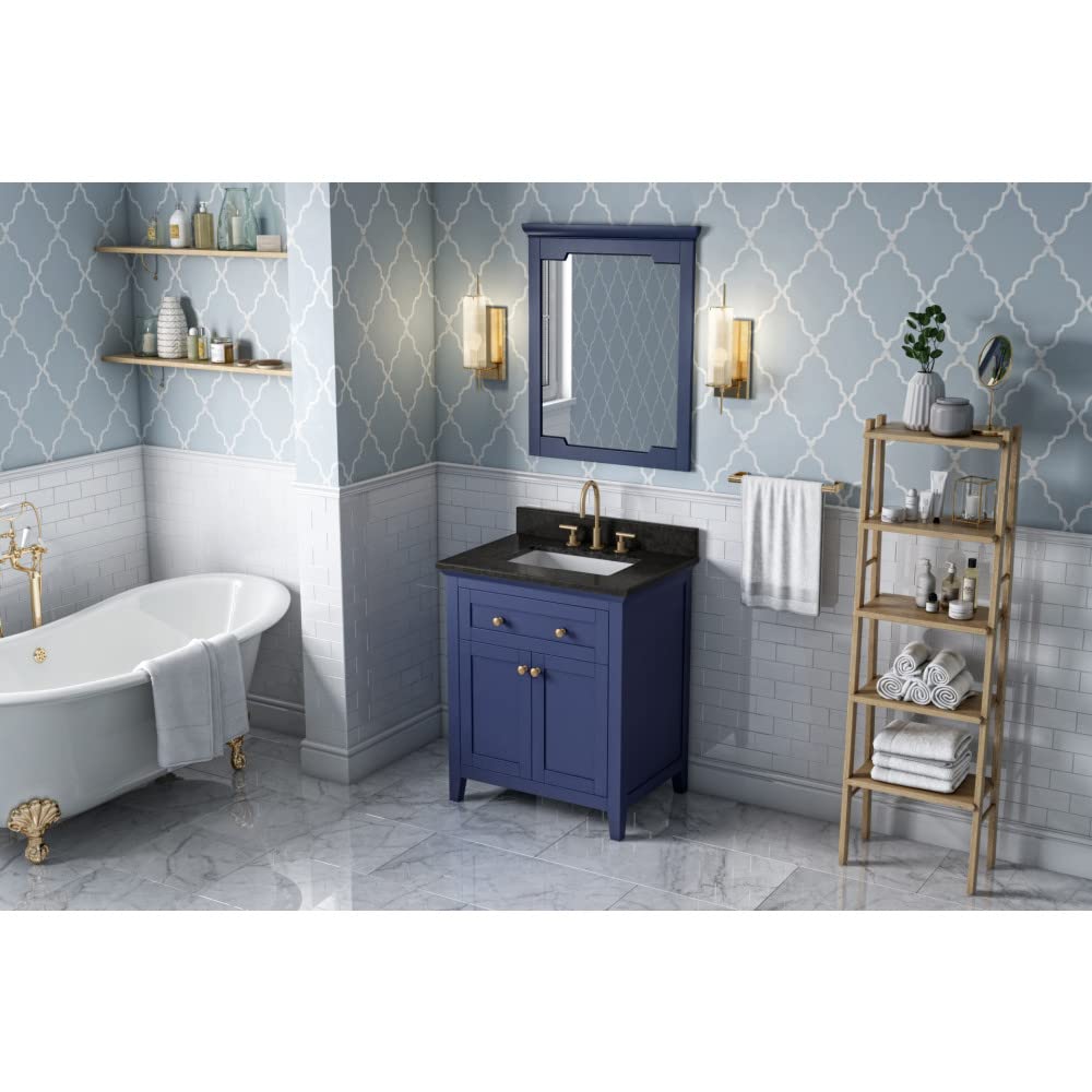 Jeffrey Alexander VKITCHA30BLBGR 30" Hale Blue Chatham Vanity, Black Granite Vanity Top, undermount rectangle bowl