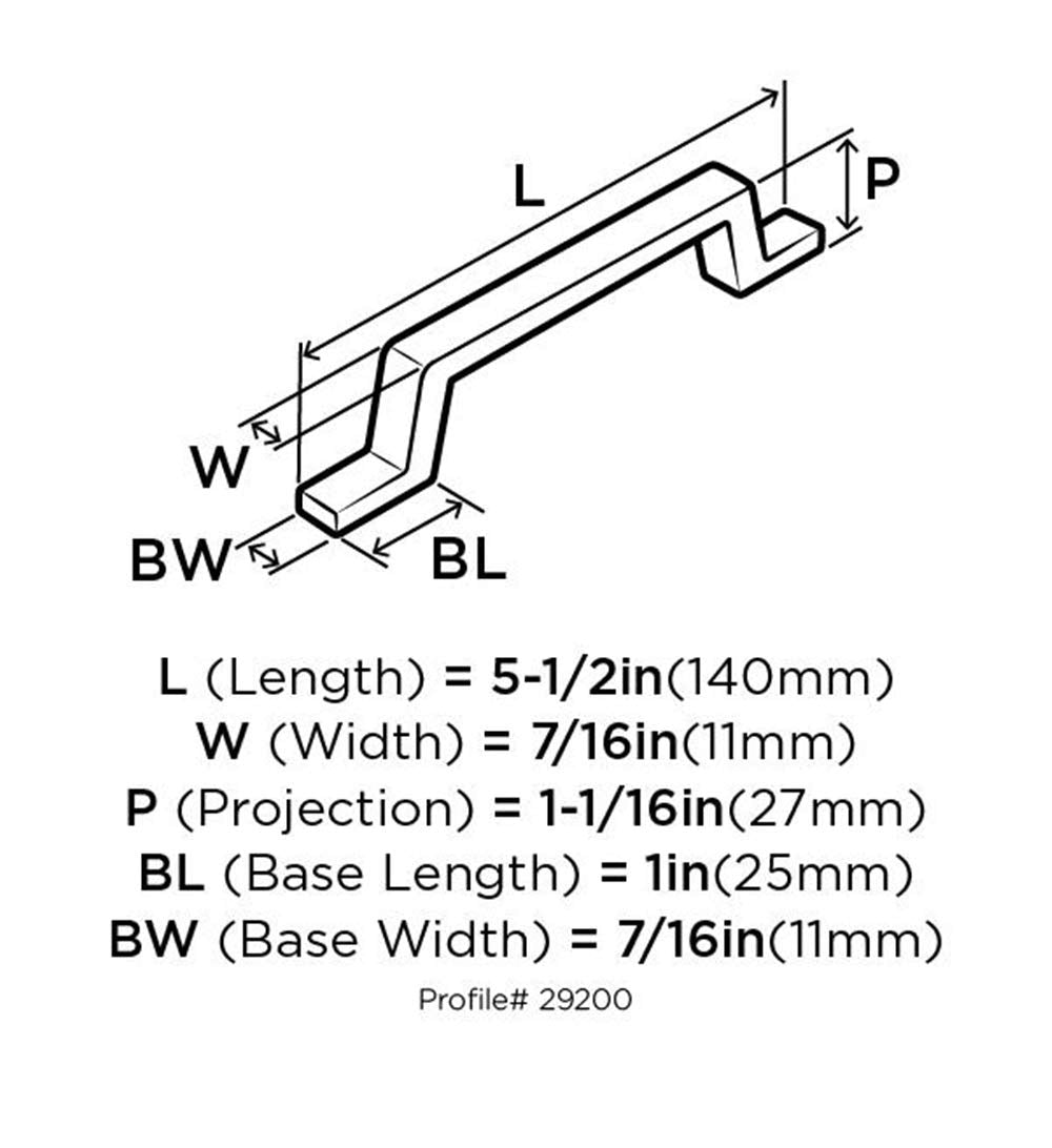 Amerock Cabinet Pull Satin Nickel 3-3/4 inch (96 mm) Center to Center Conrad 1 Pack Drawer Pull Drawer Handle Cabinet Hardware