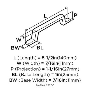 Amerock Cabinet Pull Satin Nickel 3-3/4 inch (96 mm) Center to Center Conrad 1 Pack Drawer Pull Drawer Handle Cabinet Hardware