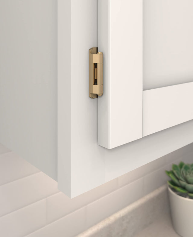 Amerock BPR7550CZ Cabinet Hinge 1/2 in (13 mm) Overlay Self Closing Partial Wrap Champagne Bronze Kitchen Cabinet Door Hinge 1 Pair/2 Pack Functional Hardware