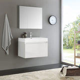 Fresca FVN8007WH Fresca Mezzo 30" White Wall Hung Modern Bathroom Vanity w/ Medicine Cabinet