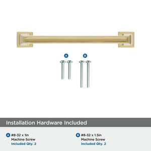 Amerock Cabinet Pull Champagne Bronze 5-1/16 inch (128 mm) Center to Center Mulholland 1 Pack Drawer Pull Drawer Handle Cabinet Hardware, Champagne Bronze
