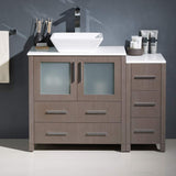 Fresca FCB62-3012WH-CWH-V Fresca Torino 42" White Modern Bathroom Cabinets w/ Top & Vessel Sink