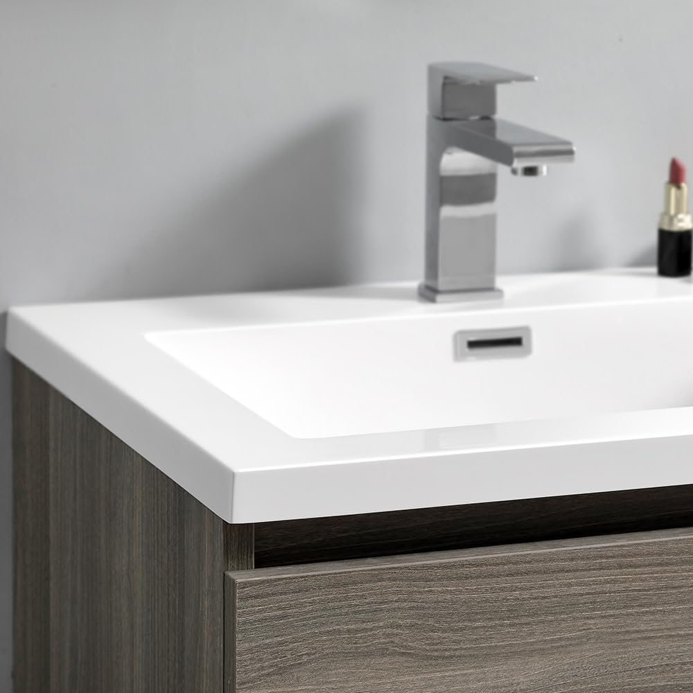 Fresca FCB9324GR-I Fresca Lazzaro 24" Gray Free Standing Modern Bathroom Cabinet w/ Integrated Sink