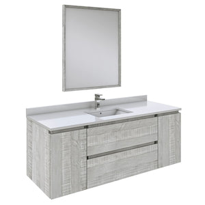 Fresca FVN31-123012ASH Fresca Formosa 54" Wall Hung Modern Bathroom Vanity w/ Mirror in Ash