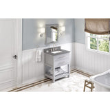 Jeffrey Alexander VKITWAV30GRBOR 30" Grey Wavecrest Vanity, Boulder Cultured Marble Vanity Top, undermount rectangle bowl
