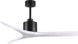 Matthews Fan MW-BK-MWH-52 Mollywood 6-speed contemporary ceiling fan in Matte Black finish with 52” solid matte white wood blades