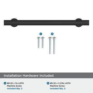 Amerock Corp BP37106MB Everett Pull, 6-5/16 in (160 mm) Center-to-Center, Matte Black