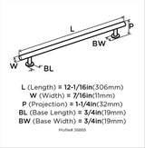 Amerock Cabinet Pull Satin Nickel 10-1/16 inch (256 mm) Center-to-Center Radius 1 Pack Drawer Pull Cabinet Handle Cabinet Hardware