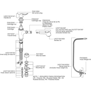 Elkay LKEC1042PN Explore Single Hole Bar Faucet with Pull-out Spray and Lever Handle, Polished Nickel