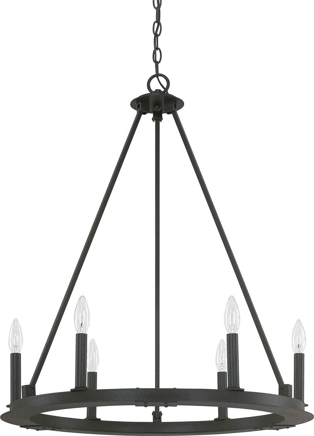 Capital Lighting 4916BI-000 Pearson 6 Light Chandelier Black Iron