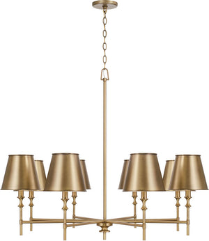 Capital Lighting 449781AD-707 Whitney 8 Light Chandelier Aged Brass
