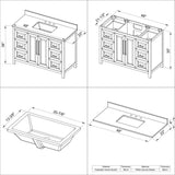 Jeffrey Alexander VKITCAD48BLBOR 48" Hale Blue Cade Vanity, Boulder Cultured Marble Vanity Top, undermount rectangle bowl