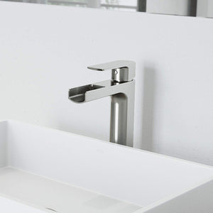 VIGO Amada 10.375 inch H Single Hole Single Handle Bathroom Faucet in Brushed Nickel - Vessel Sink Faucet VG03026BN