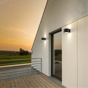 Kuzco EW19418-BK LAMAR 8" EXTERIOR WALL UP/DOWN BLACK 50W 120VAC WITH LED DRIVER 3000K 90CRI