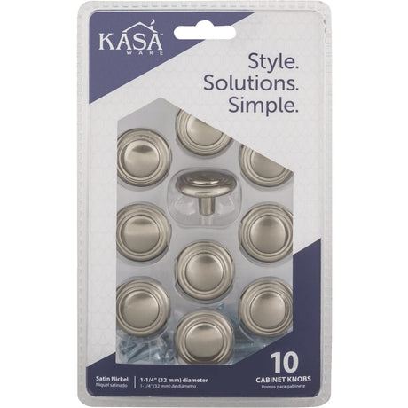 KasaWare K236SN-10 1-1/4" Diameter Traditional Knob with Stepped Ring, 10-pack