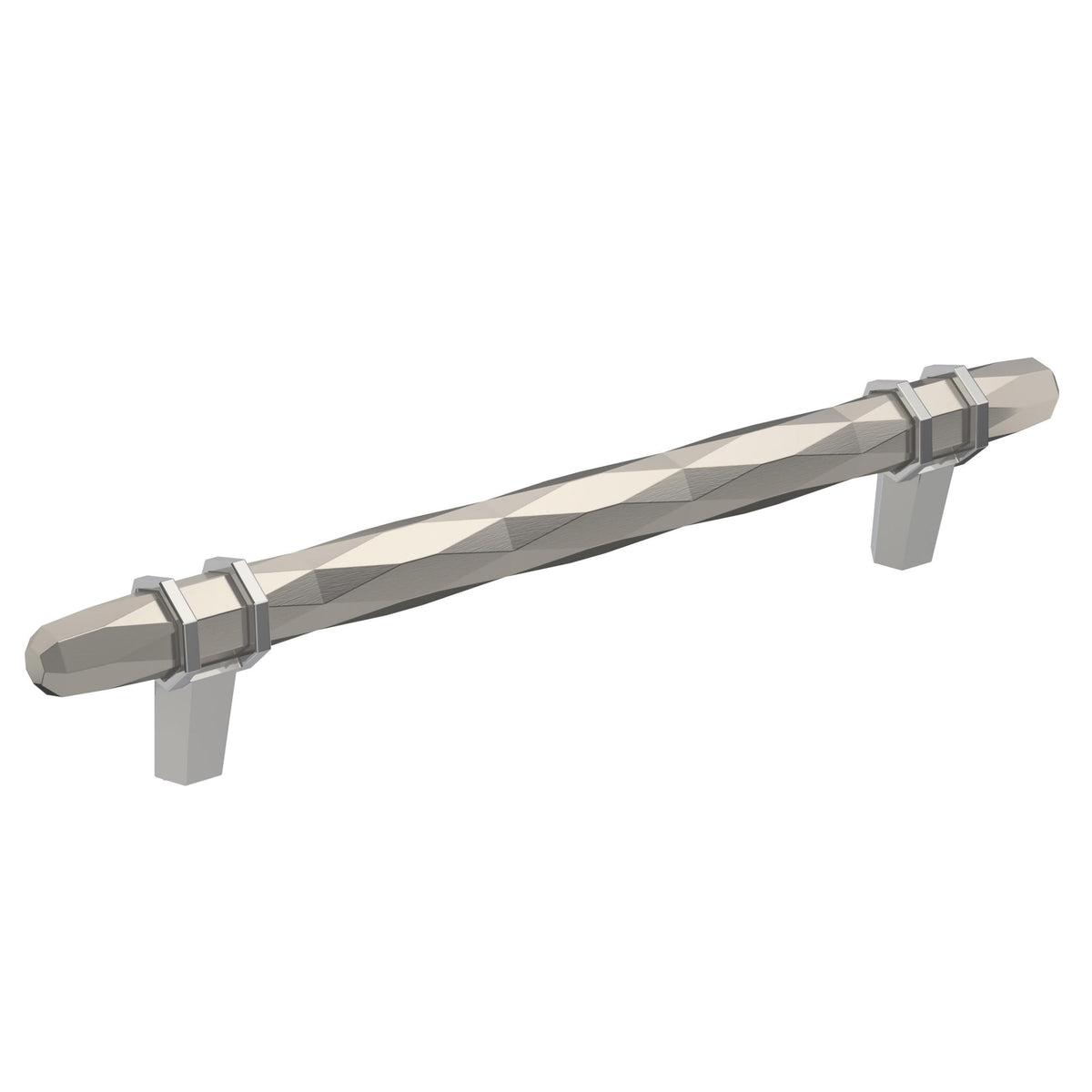 Amerock Cabinet Pull Satin Nickel/Polished Chrome 6-5/16 inch (160 mm) Center-to-Center London 1 Pack Drawer Pull Drawer Handle Cabinet Hardware