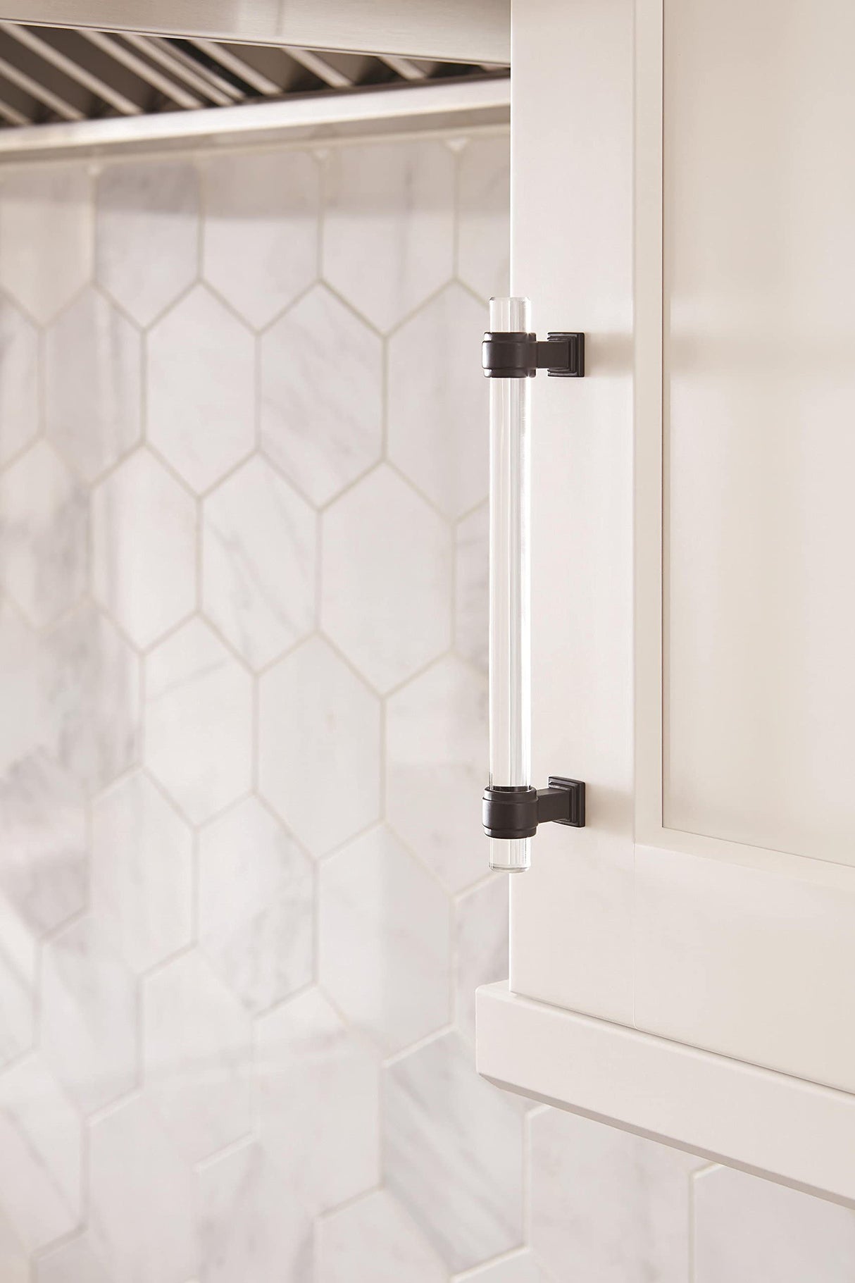 Amerock Cabinet Pull Clear/Black Bronze 6-5/16 inch (160 mm) Center to Center Glacio 1 Pack Drawer Pull Drawer Handle Cabinet Hardware