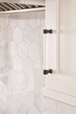 Amerock Cabinet Pull Clear/Black Bronze 6-5/16 inch (160 mm) Center to Center Glacio 1 Pack Drawer Pull Drawer Handle Cabinet Hardware