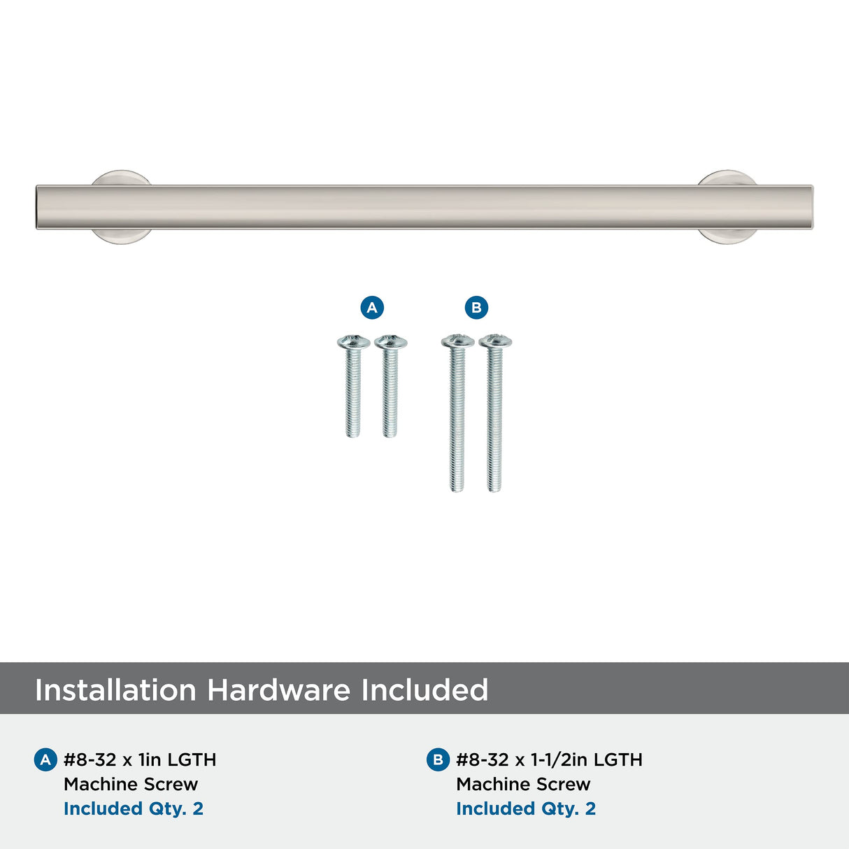 Amerock Corp BP37107PN Everett Pull, 7-9/16 in (192 mm) Center-to-Center, Polished Nickel