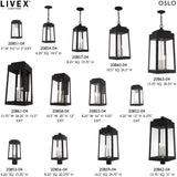 Livex Lighting 20860-04 Oslo - 24.5" Three Light Outdoor Hanging Lantern, Black Finish with Clear Glass