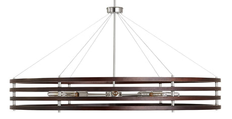 Capital Lighting 439961DN Dalton 6 Light Chandelier Dark Wood and Polished Nickel