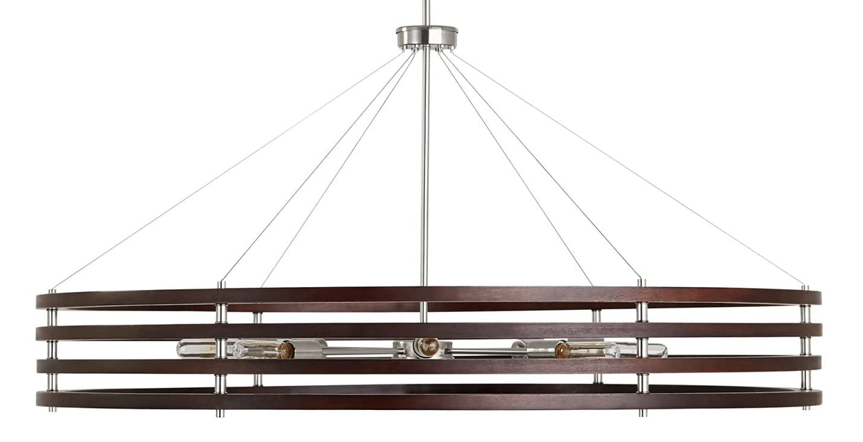 Capital Lighting 439941DN Dalton 4 Light Chandelier Dark Wood and Polished Nickel