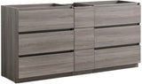 Fresca FCB93-301230MGO-D Fresca Lazzaro 72" Gray Wood Free Standing Double Sink Modern Bathroom Cabinet