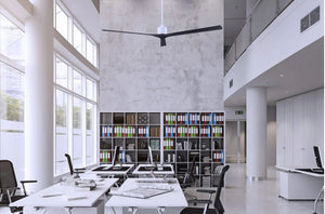 Matthews Fan NKXL-MWH-LM-90 Nan XL 6-speed ceiling fan in Matte White finish with 90” solid light maple tone wood blades