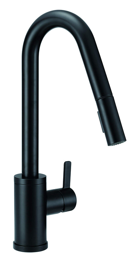 Gerber D457230BS Satin Black Amalfi Single Handle Pull-down Kitchen Faucet