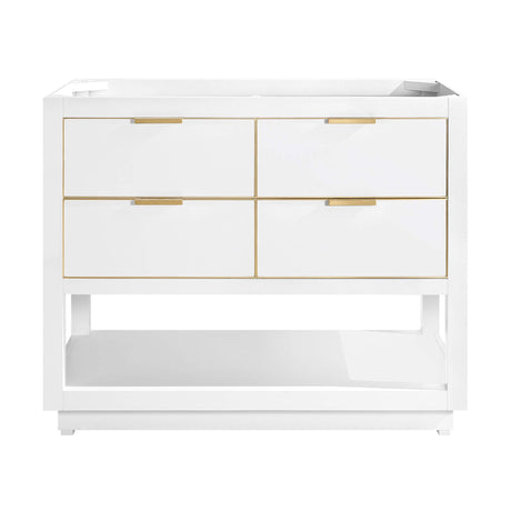 Avanity Allie 42 in. Vanity Only in White with Gold Trim
