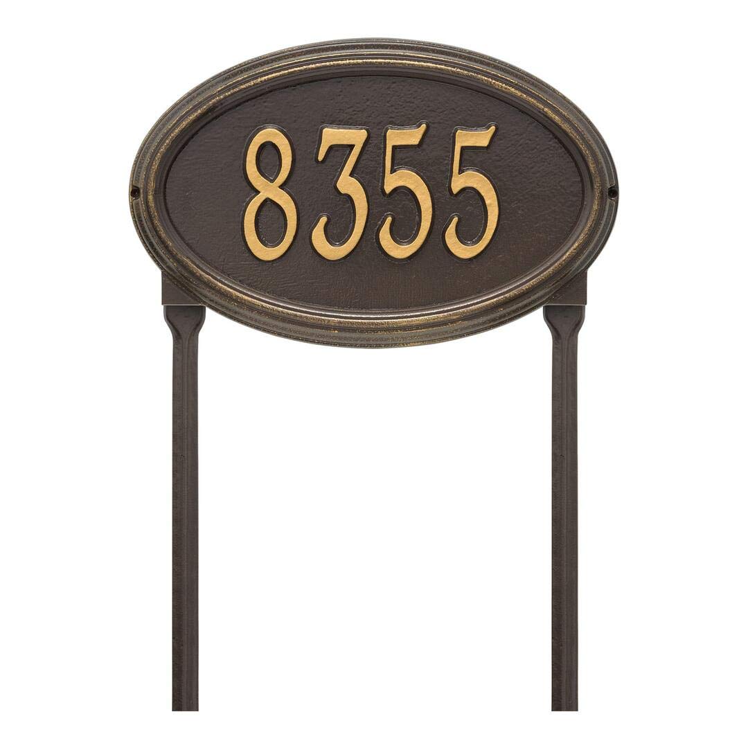 Whitehall 1299OG - Personalized Concord Oval Plaque - Standard - lawn - 1 Line