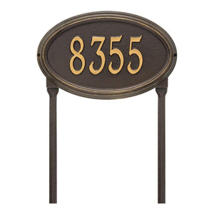 Whitehall 1299OG - Personalized Concord Oval Plaque - Standard - lawn - 1 Line