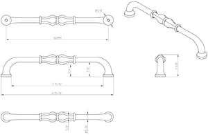 Jeffrey Alexander 818-160ABSB 160 mm Center-to-Center Antique Brushed Satin Brass Bella Cabinet Pull