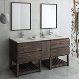 Fresca FVN31-301230ACA-FS Fresca Formosa 72" Floor Standing Double Sink Modern Bathroom Vanity w/ Open Bottom & Mirrors