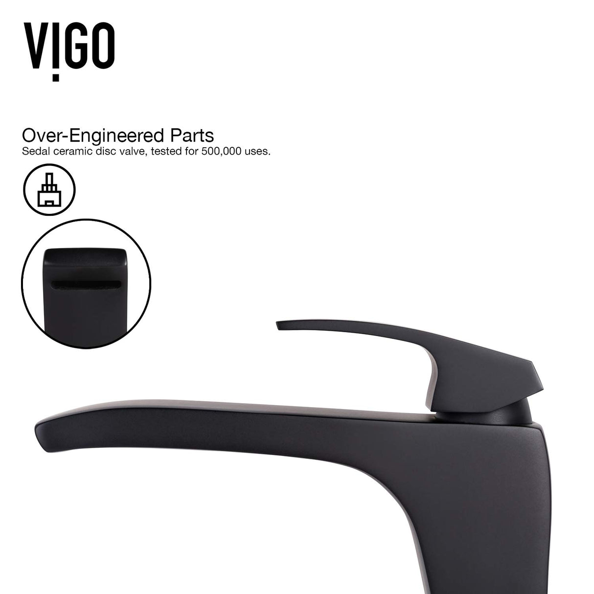 VIGO Blackstonian 11.625 inch H Single Hole Single Handle Bathroom Faucet in Matte Black - Vessel Sink Faucet VG03018MB